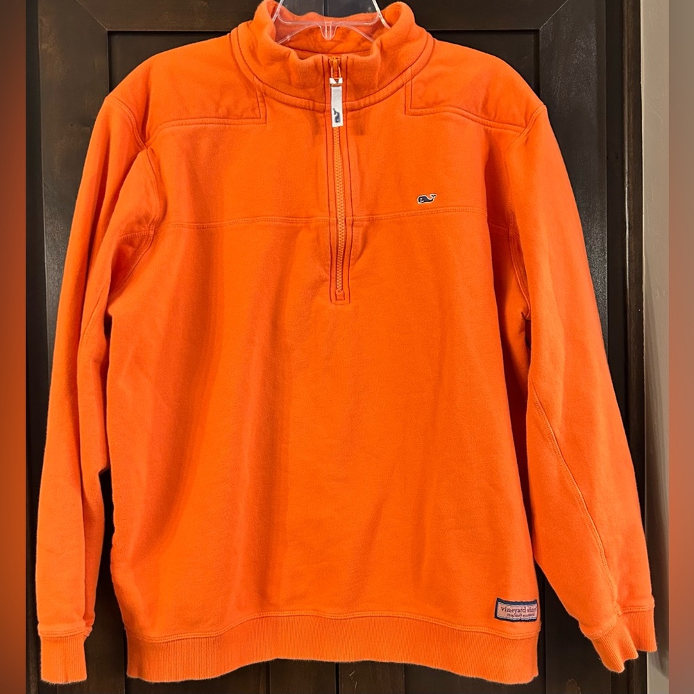 Vineyard Vines Orange 1/4 Zip Pullover Sz L